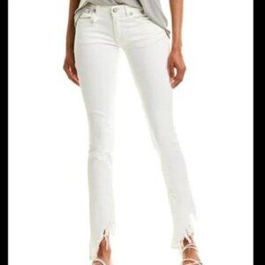 R13 Jeans Kate Frayed Hem White Denin